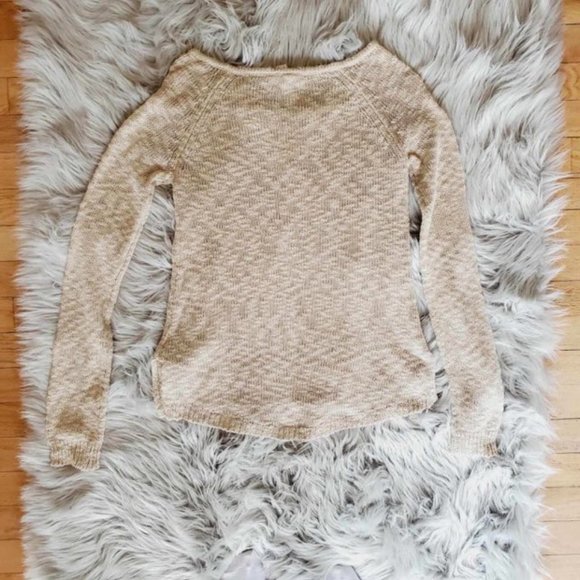 Xhilaration Lace-up Beige Knit Top - Picture 2 of 5